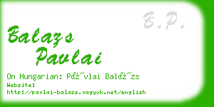 balazs pavlai business card